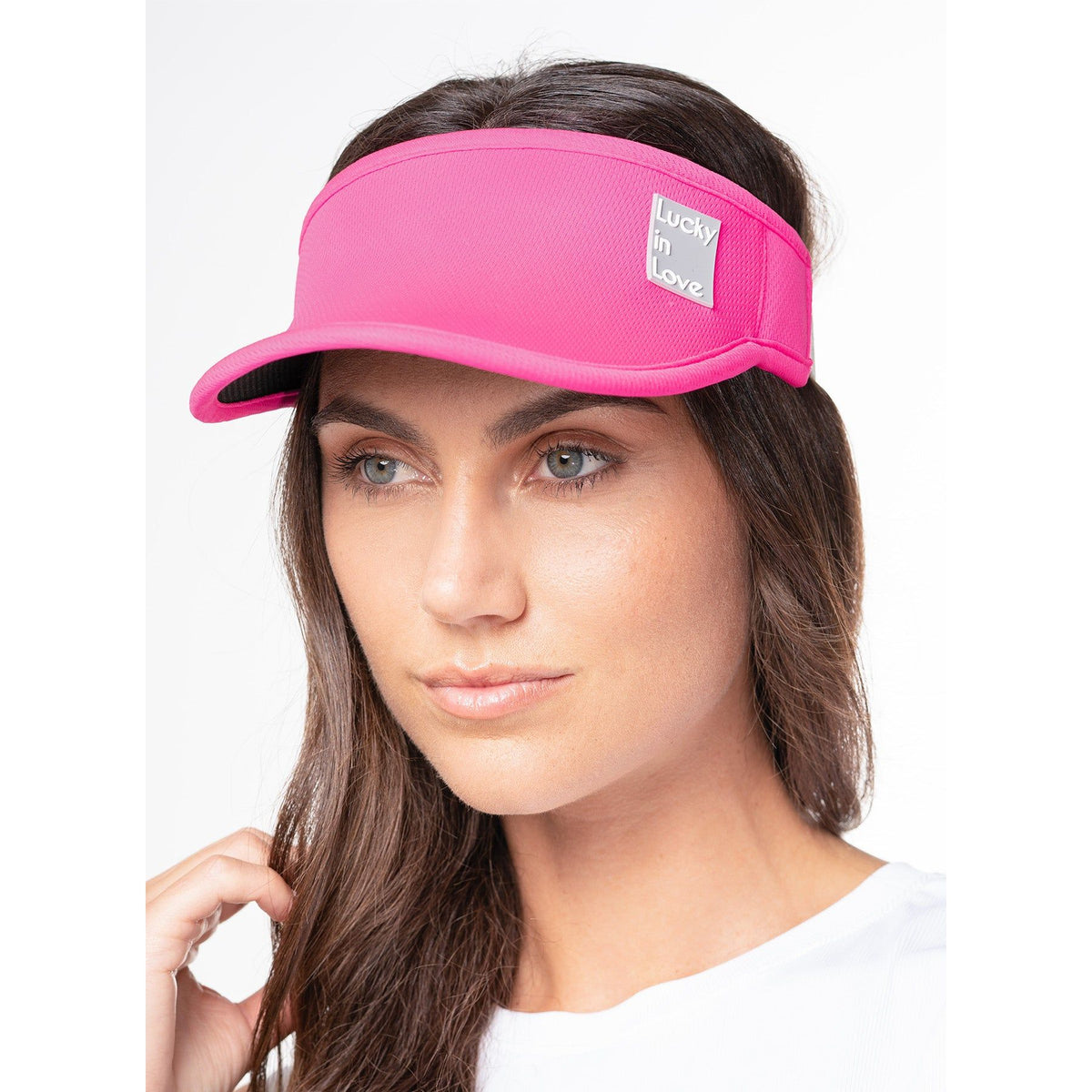 LUCKY IN LOVE LOGO STRETCH VISOR