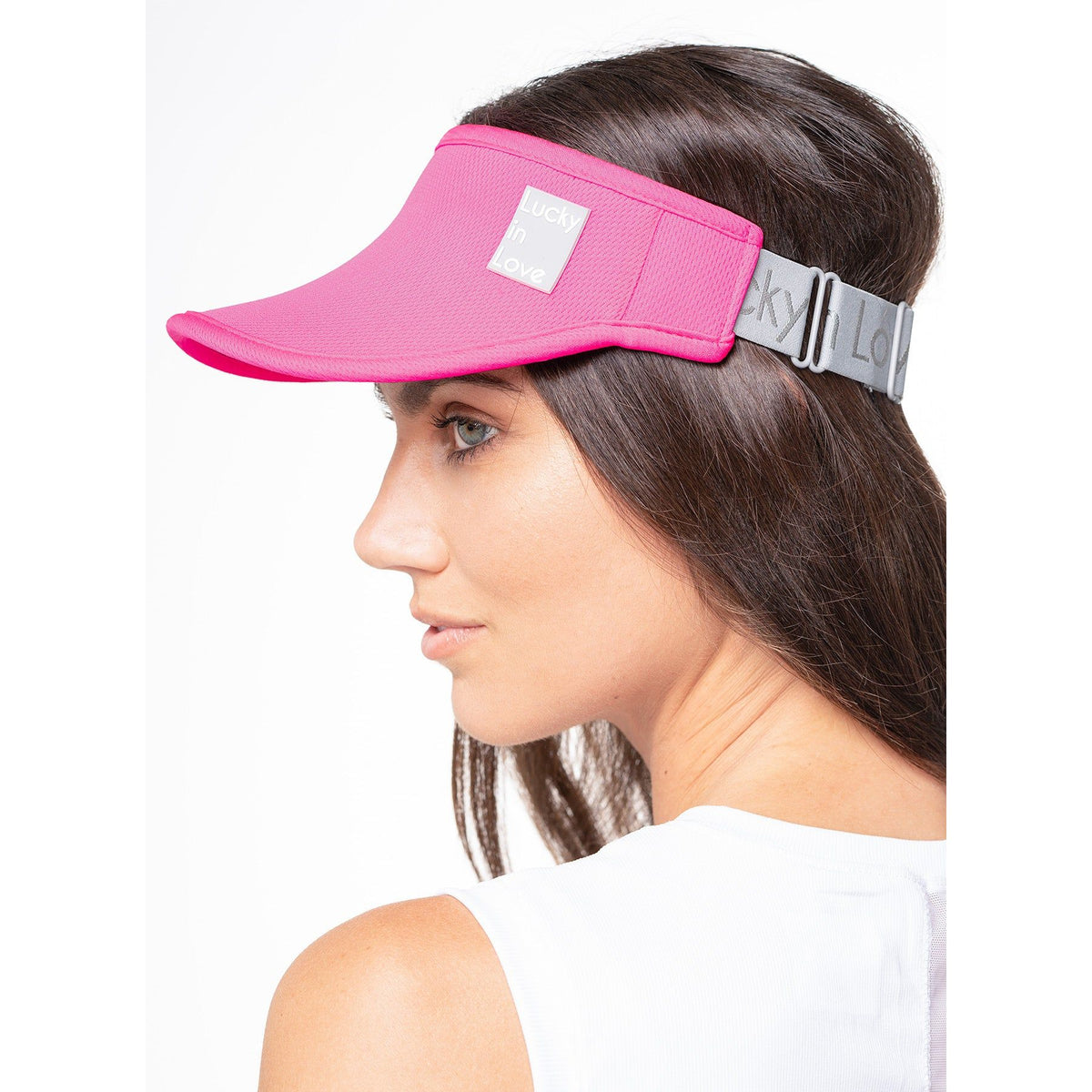 LUCKY IN LOVE LOGO STRETCH VISOR
