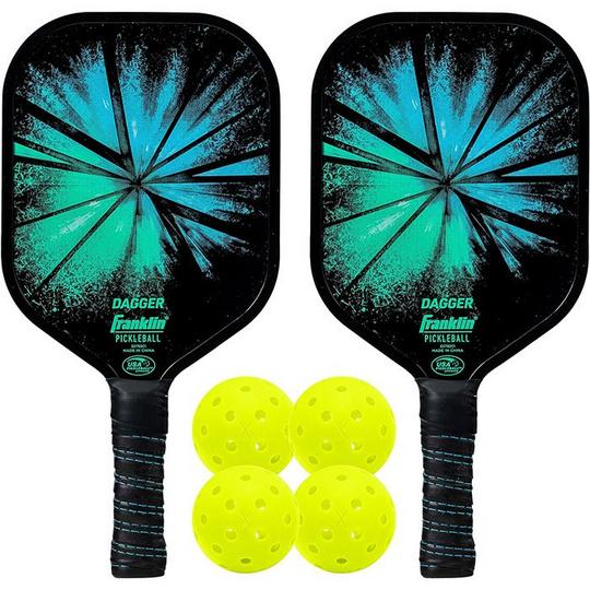 Franklin Dagger Ensemble Pickleball 2 Raquettes Et 4 Balles USAPA Homologuées