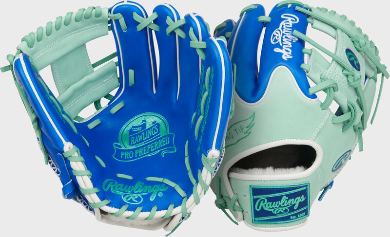 RAWLINGS PRO PREFERRED 11.5'' INFIELD BASEBALL GLOVE MINT/BLUE
