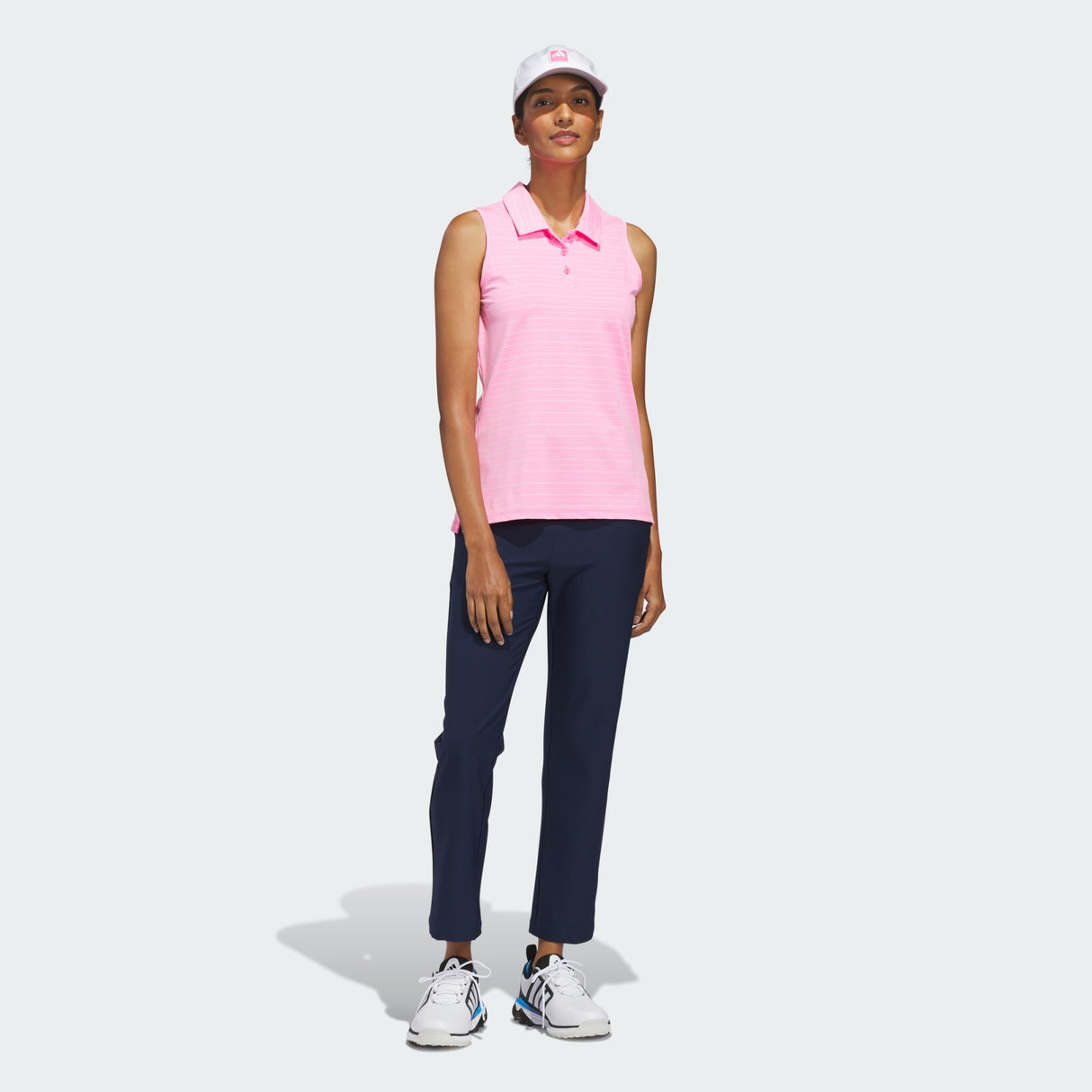 WOMEN'S ADIDAS ULTIMATE365 JACQUARD SLEEVELESS POLO SHIRT