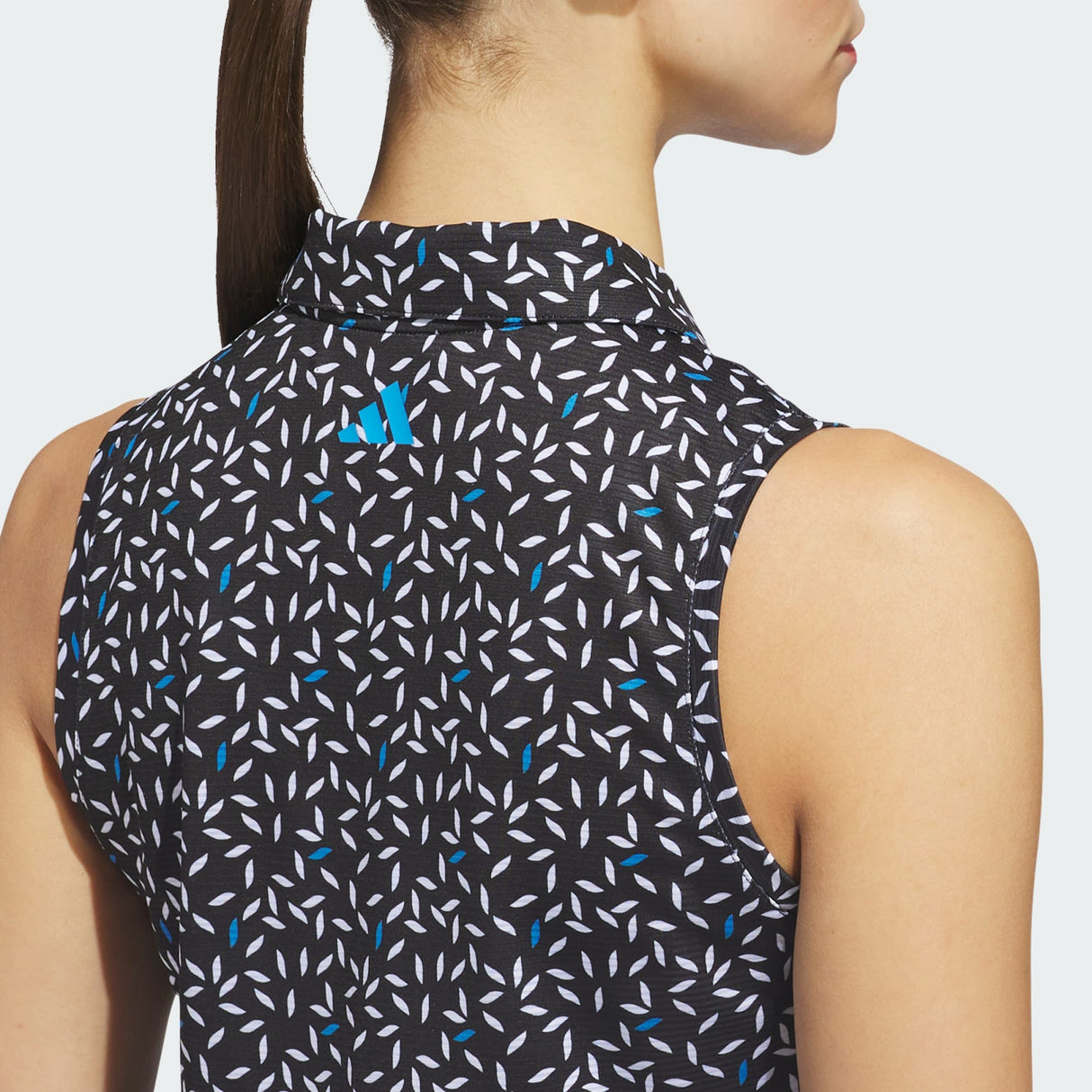ADIDAS ULTIMATE365 PRINTED OTTOMAN CLIMACOOL SLEEVELESS POLO SHIRT FOR WOMEN