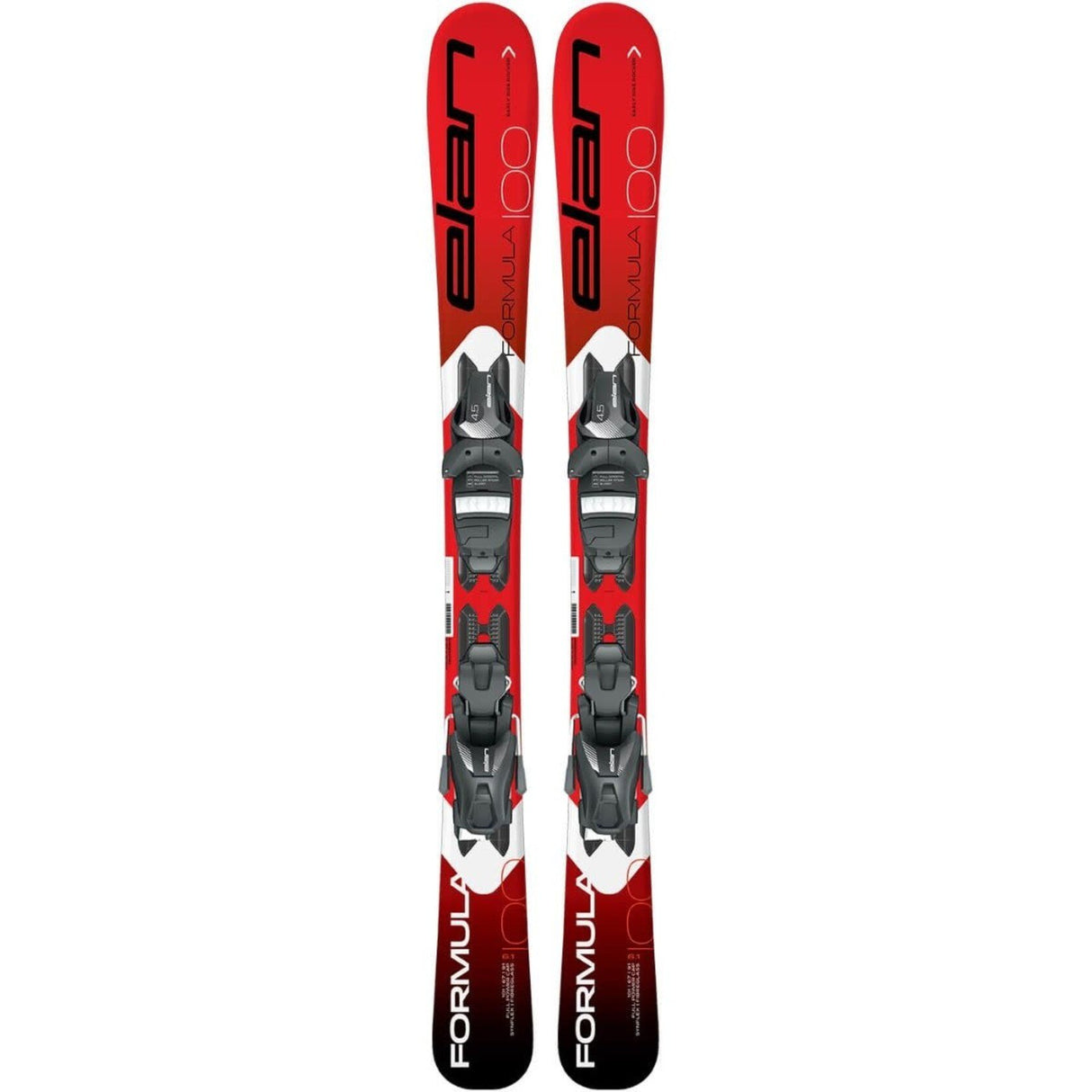 Ski Junior Elan Formula Rouge Avec Fixations EL 4.5 Taille Unique Pour Jeunes Skieurs Débutants