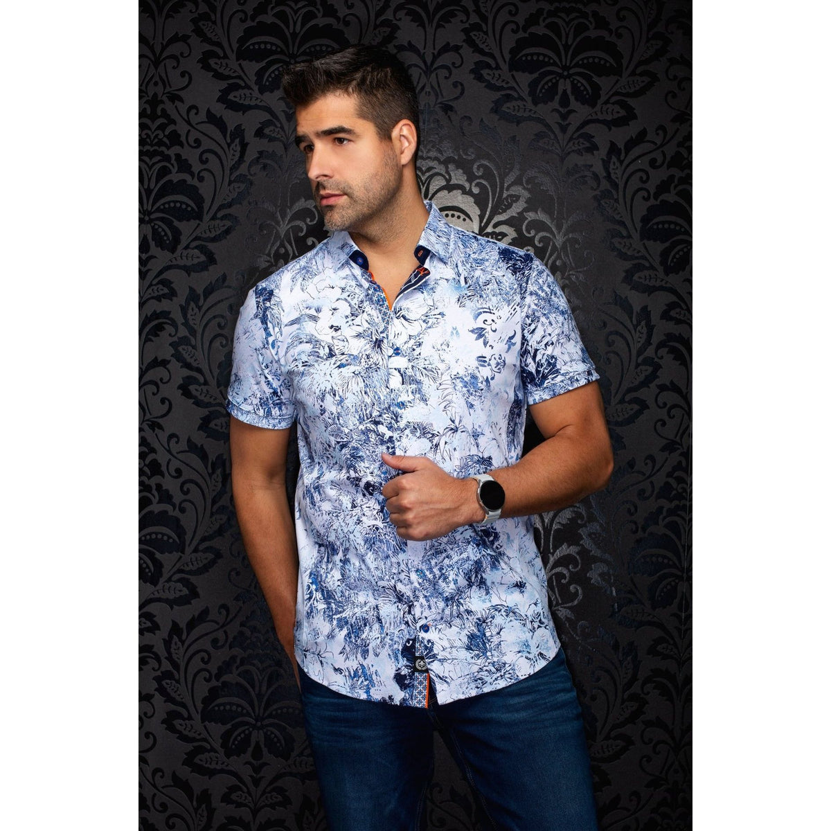 CHEMISE AU NOIR MADEIRA MANCHES COURTES