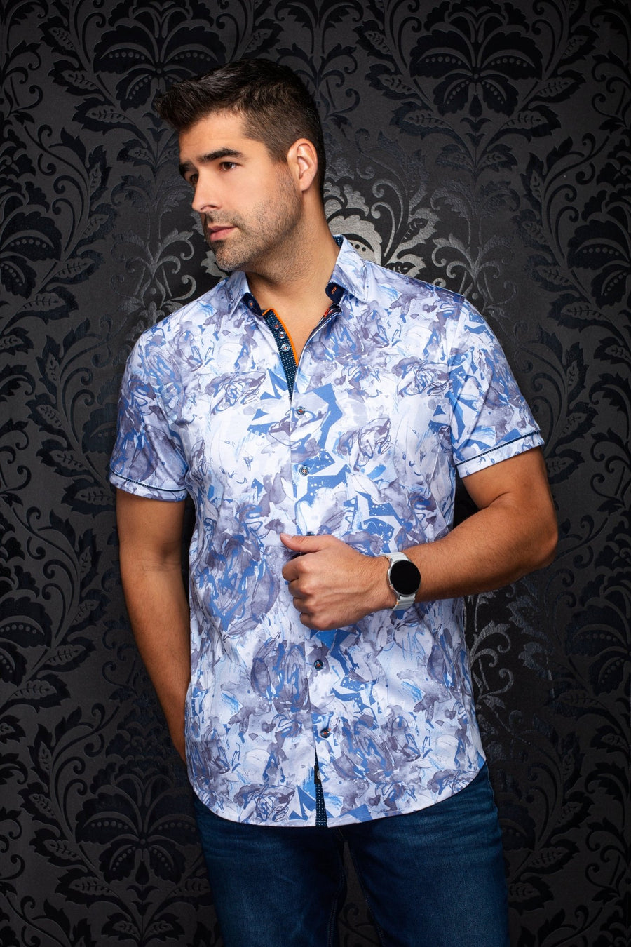 CHEMISE AU NOIR OSLIN MANCHES COURTES