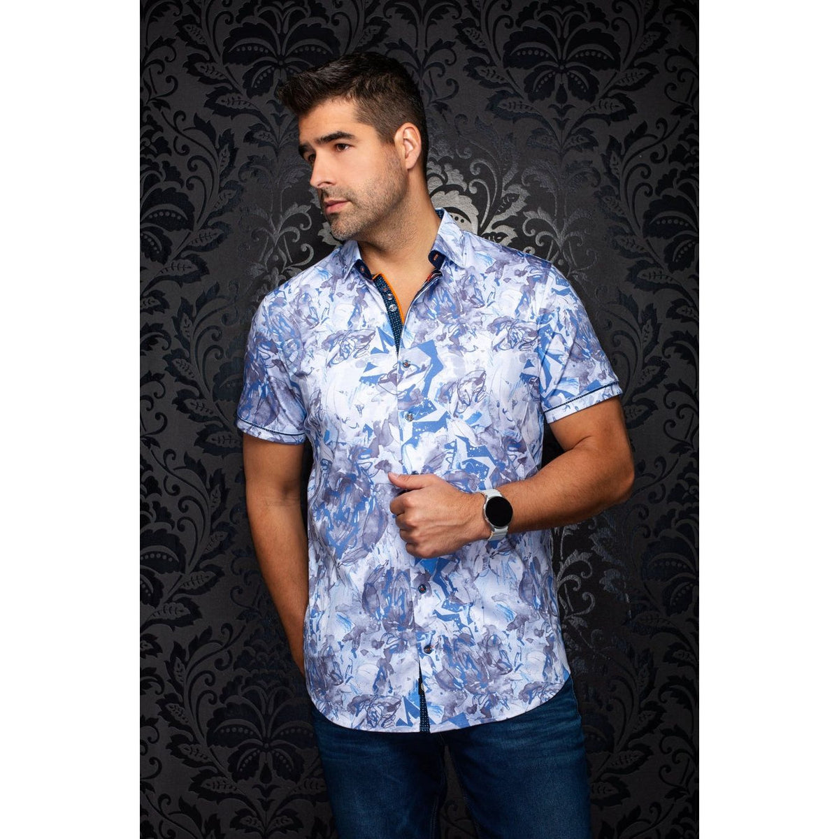 CHEMISE AU NOIR OSLIN MANCHES COURTES