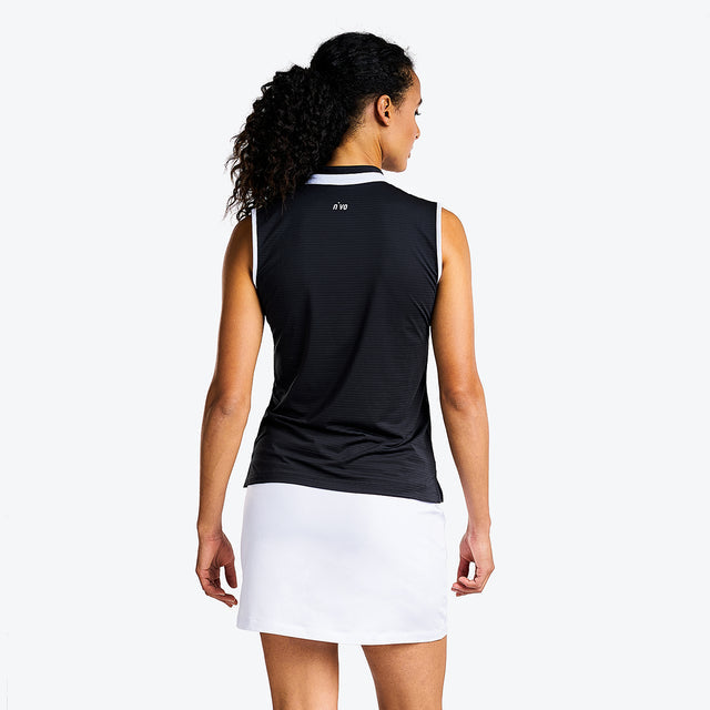 Nivo Polo Sans Manches Unice Mock Col Montant Performance Jacquard