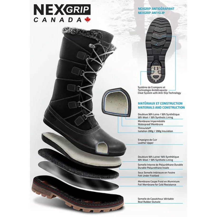 NexGrip Botte Ice Nelson 2.0 Crampons Acier Inoxydable Pour Traction