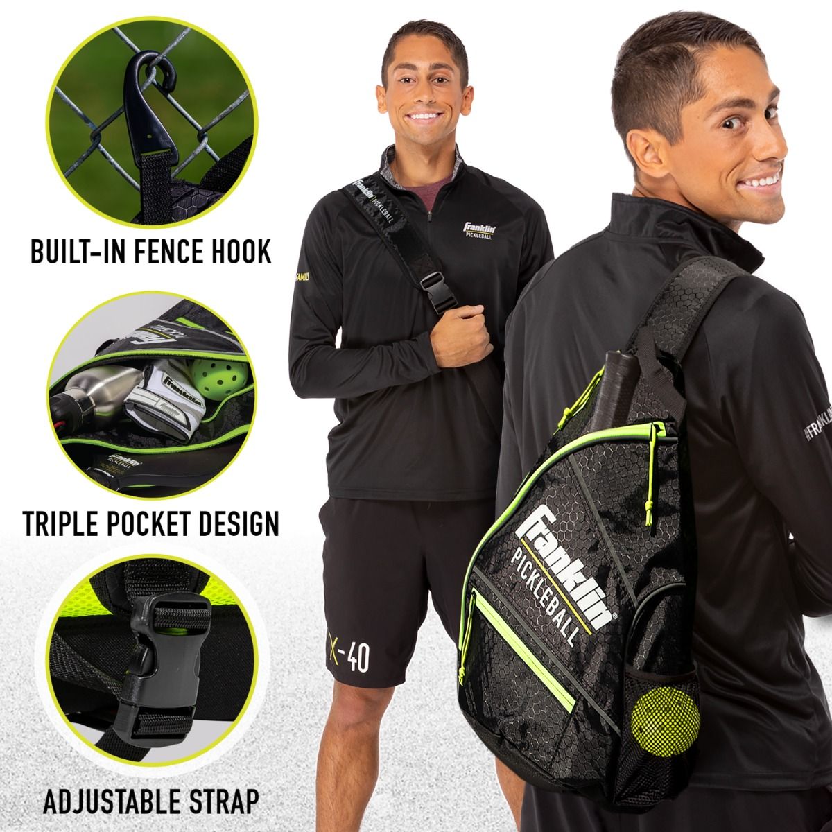Franklin Sac Pickleball US Open Sling Back Pack Capacité 6 Raquettes
