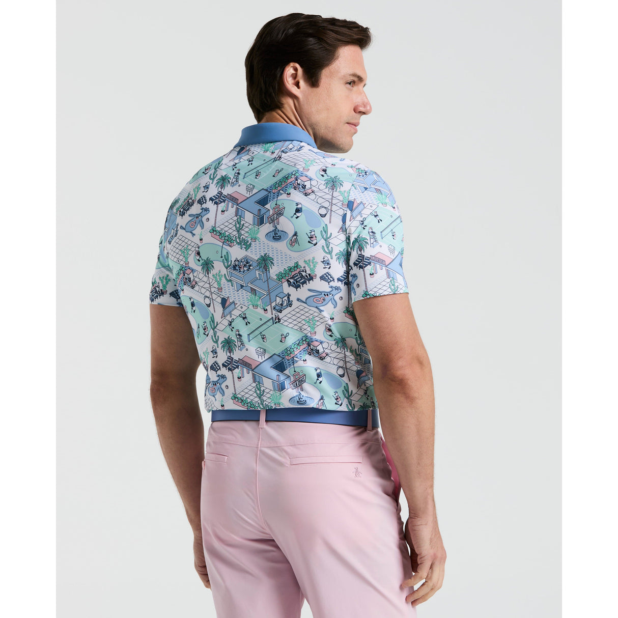 Original Penguin Polo Golf All-Over Palm Springs Print For Course