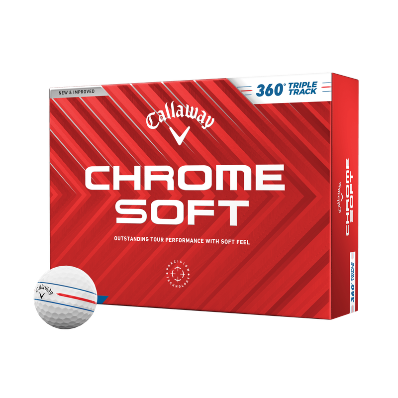 CALLAWAY CHROME SOFT 24 WHITE TRIPLE TRACK 360 BALL 