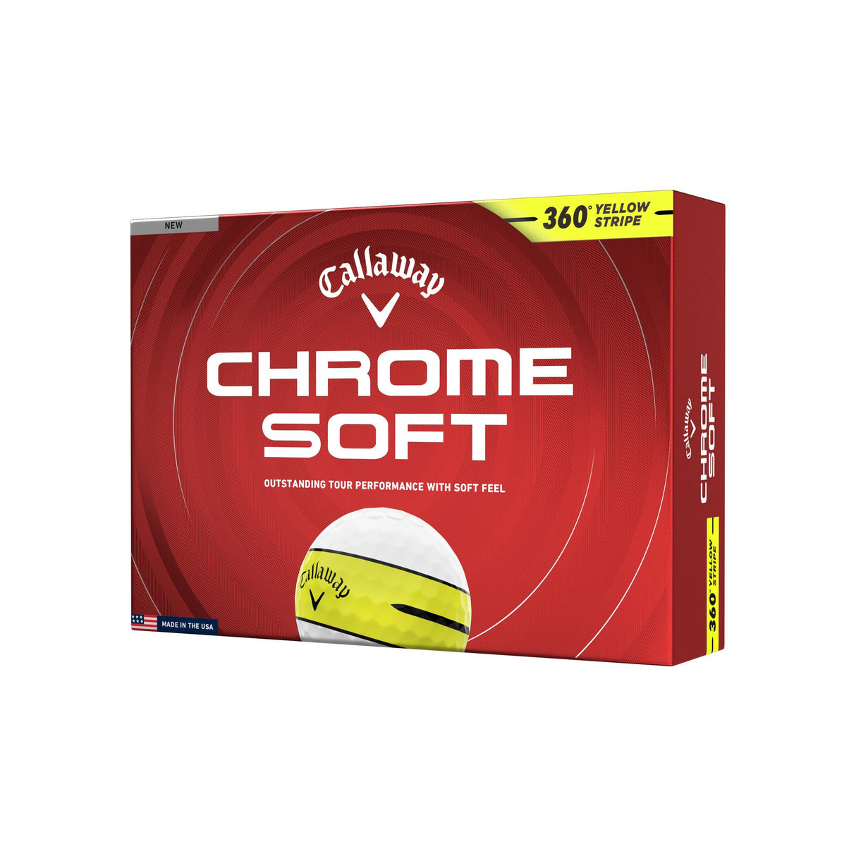BALLE CALLAWAY CHROME SOFT 26  YELLOW STRIPE 360
