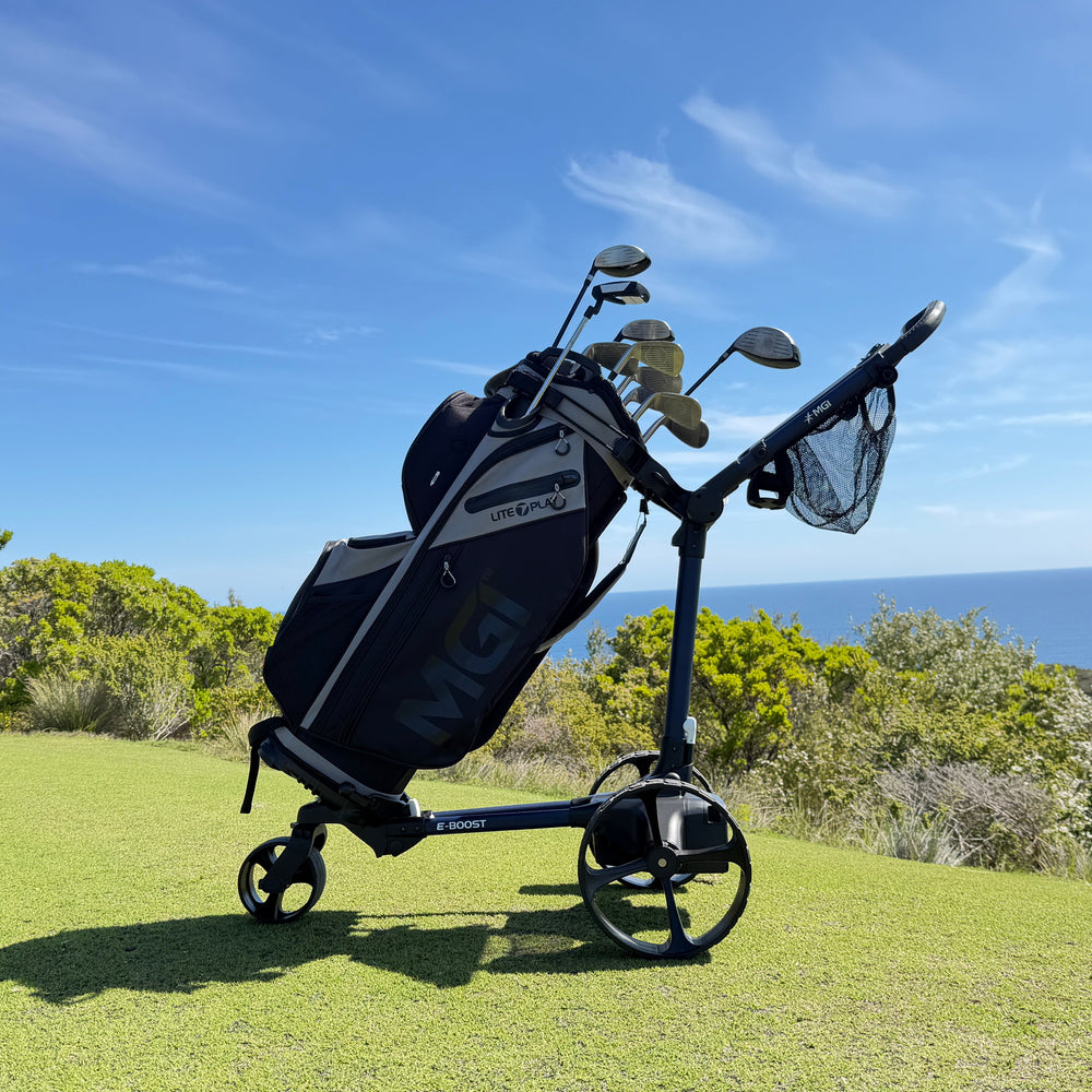 CHARIOT DE GOLF MGI E-BOOST AVEC ASSISTANCE ÉLECTRIQUE