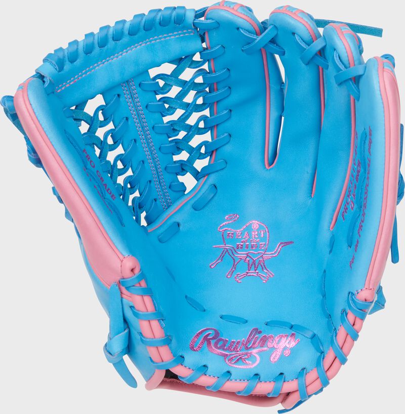 RAWLINGS HEART OF THE HIDE 12.75'' OUTFIELD GLOVE BLUE/PINK