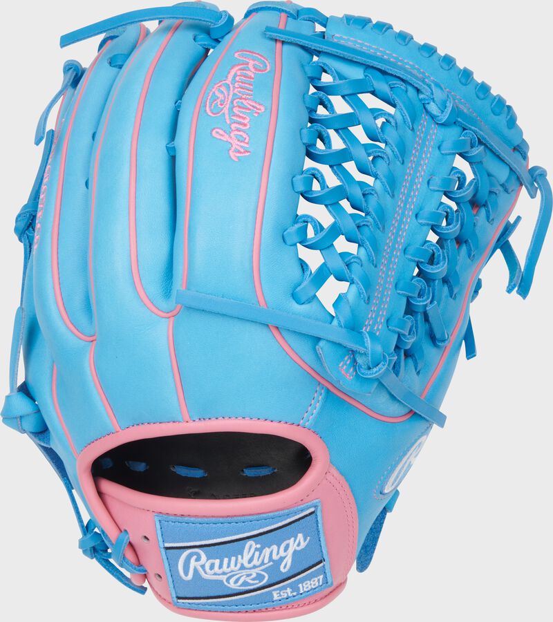 RAWLINGS HEART OF THE HIDE 12.75'' OUTFIELD GLOVE BLUE/PINK