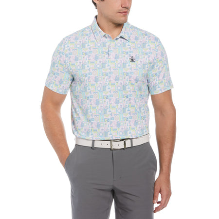 Original Penguin Polo Golf All Over Petes Game Grid Gestion Humidité