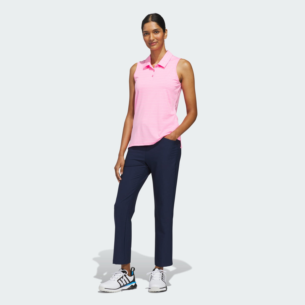 WOMEN'S ADIDAS ULTIMATE365 JACQUARD SLEEVELESS POLO SHIRT