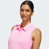 WOMEN'S ADIDAS ULTIMATE365 JACQUARD SLEEVELESS POLO SHIRT