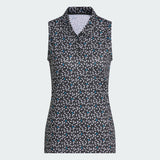 ADIDAS ULTIMATE365 PRINTED OTTOMAN CLIMACOOL SLEEVELESS POLO SHIRT FOR WOMEN