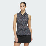 ADIDAS ULTIMATE365 PRINTED OTTOMAN CLIMACOOL SLEEVELESS POLO SHIRT FOR WOMEN