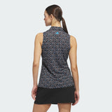 ADIDAS ULTIMATE365 PRINTED OTTOMAN CLIMACOOL SLEEVELESS POLO SHIRT FOR WOMEN