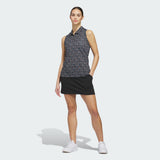 ADIDAS ULTIMATE365 PRINTED OTTOMAN CLIMACOOL SLEEVELESS POLO SHIRT FOR WOMEN