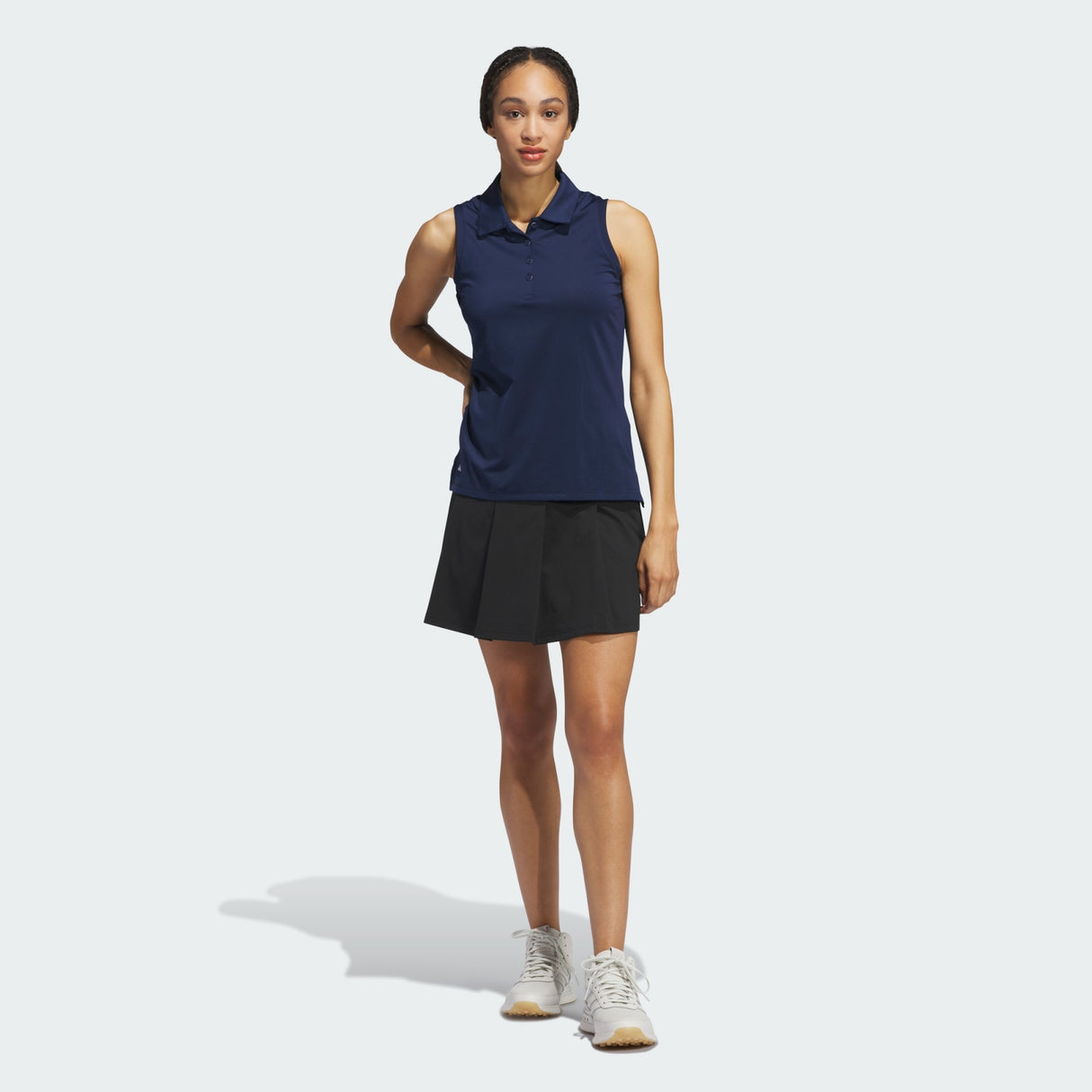 ADIDAS ULTIMATE SOLID SLEEVELESS POLO SHIRT FOR WOMEN