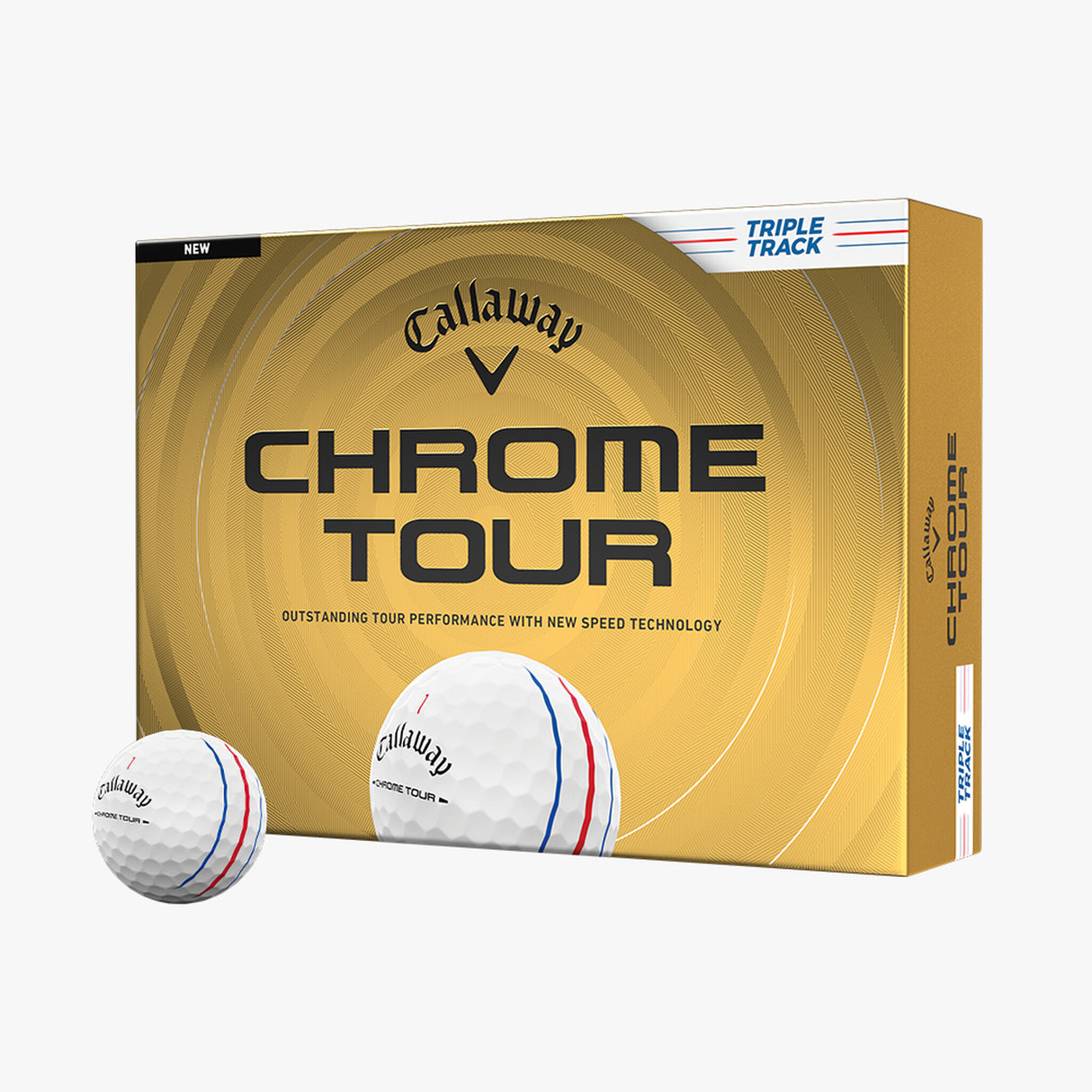 CALLAWAY CHROME TOUR BALL 26 WHITE TRIPLE TRACK