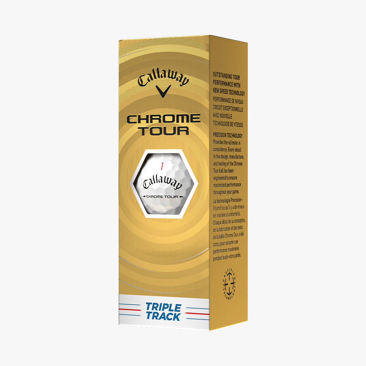 CALLAWAY CHROME TOUR BALL 26 WHITE TRIPLE TRACK