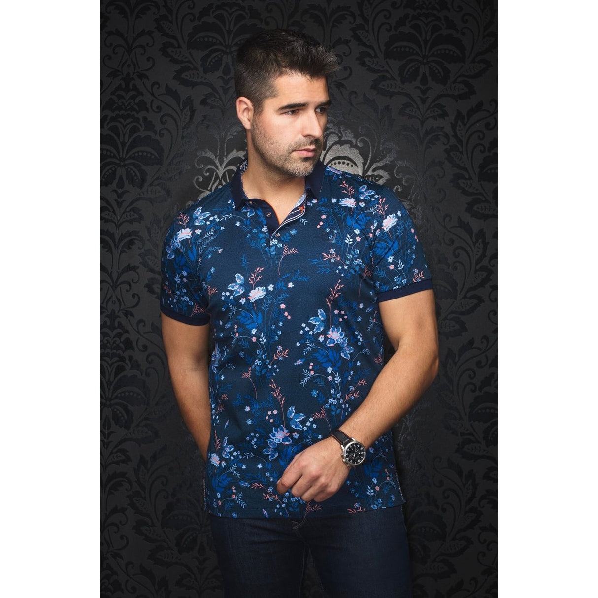 Polo Noir Caballero Performance Homme Confort Premium Coupe Ajustée