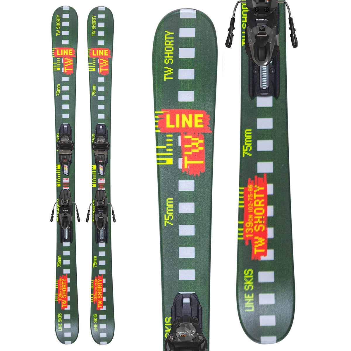 Ski Twin Tips Line Shorty W/ 7.0 Bindings JR