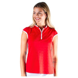 Nivo Polo Brianna Mock Sans Manches À Faux Col Extensible Jacquard