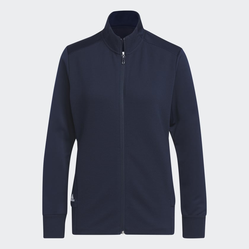 Adidas Chandail Textured Full Zip Veste De Golf Élégante Pour Froid