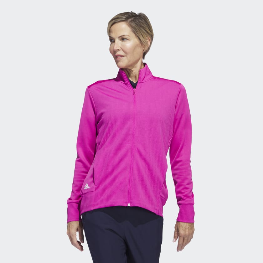 Adidas Chandail Textured Full Zip Veste De Golf Élégante Pour Froid